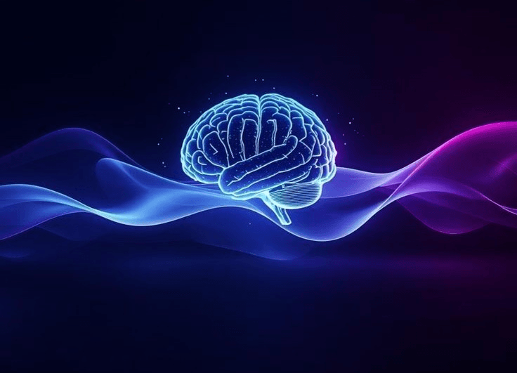 Abstract illuminated brain graphic